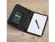 bloco de anotaes com calculadora e caneta